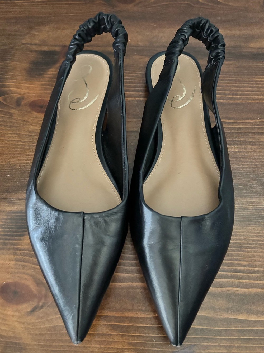 Women's Sam Edelman Black Pointed Slingback Flats